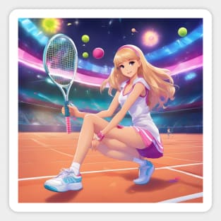Sporty Tennis Anime Girl Magnet